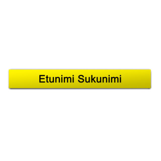 Nimikilpi keltainen