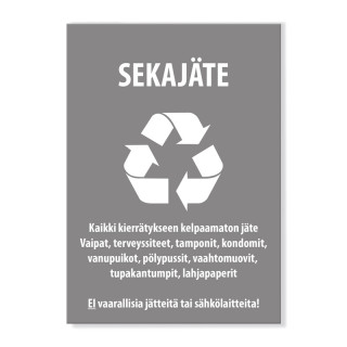 Sekajätteenkeräystarra 150x210 mm