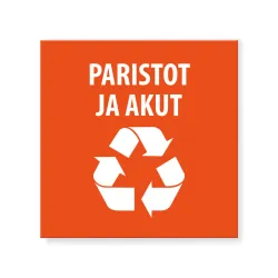 Paristot ja akut -tarra