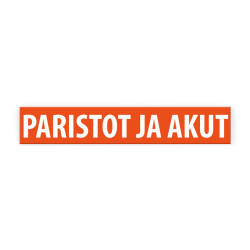 Paristot ja akut -tarra 340x60 mm