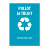 Pullot ja tölkit -tarra 150x210 mm