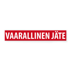 Vaarallisen jätteen keräys -tarra 355x60 mm