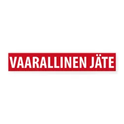 Vaarallisen jätteen keräys -tarra 355x60 mm