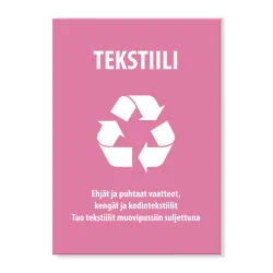 Tekstiilikeräystarra 150x210 mm