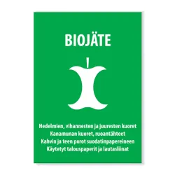 Biojätekeräystarra 150x210 mm
