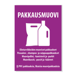 Pakkausmuovinkeräystarra 150x210 mm