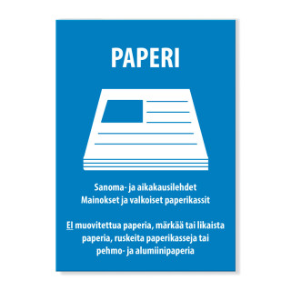 Paperinkeräystarra 150x210 mm