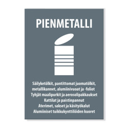 Pienmetallinkeräystarra 150x210 mm