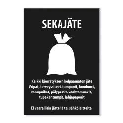 Sekajätteenkeräystarra 150x210 mm