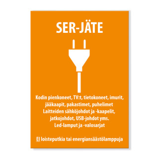 SER-jätteen keräystarra 150x210 mm