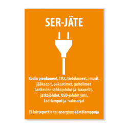 SER-jätteen keräystarra 150x210 mm