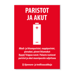Paristot ja akut keräystarra 150x210 mm