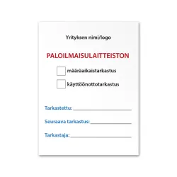 Paloilmaisulaitteiston tarkastustarra 70x90 mm