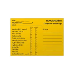 Huoltokortti 100x70 mm