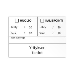 Huolto-kalibrointi -tarra 70x50 mm