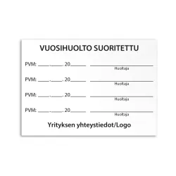 Vuosihuoltotarra 70x50 mm