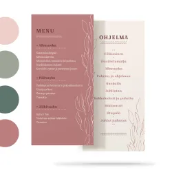 Menu-, ohjelmakortti häihin, personoitava