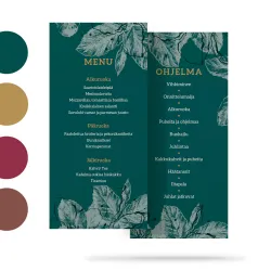 Menu-, ohjelmakortti häihin, personoitava