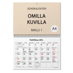 Seinäkalenteri omilla kuvilla, wiresidottu