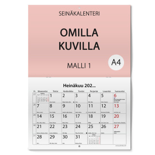 Seinäkalenteri omilla kuvilla, vihkosidottu