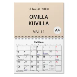Seinäkalenteri omilla kuvilla, wiresidottu