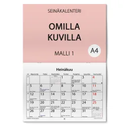 Seinäkalenteri omilla kuvilla, vihkosidottu