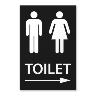 Toilet-opaste nuoli oikealle