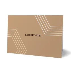 Lahjakortti omilla tiedoilla.