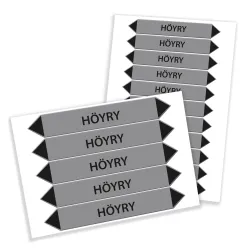 Putkistomerkintätarra höyry - Koot 160x25 mm ja 250x40 mm