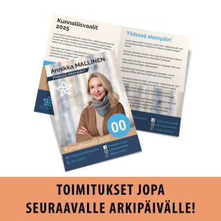 Vaaliesite A5 4 sivua omalla painatuksella