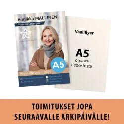 Vaaliflyer A5 omalla painatuksella
