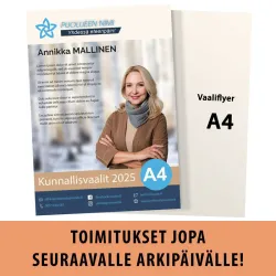 Vaaliflyer A4 omalla painatuksella