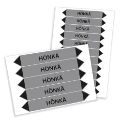 Putkistomerkintätarra hönkä - Koot 160x25 mm ja 250x40 mm