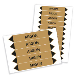 Putkistomerkintätarra argon - Koot 160x25 mm ja 250x40 mm
