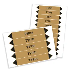 Putkistomerkintätarra typpi - Koot 160x25 mm ja 250x40 mm