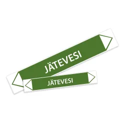 Putkistomerkintätarra jätevesi - Koot 400x63 mm ja 630x100 mm