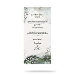 Personoitu kiitoskortti häihin.