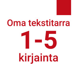 Oma tekstitarra 1-5 kirjainta - punainen