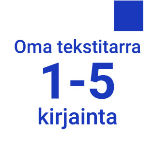 Oma tekstitarra 1-5 kirjainta - sininen