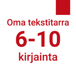 Oma tekstitarra 6-10 kirjainta - punainen