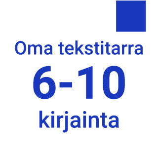 Oma tekstitarra 6-10 kirjainta - sininen