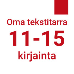 Oma tekstitarra 11-15 kirjainta - punainen