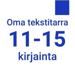 Oma tekstitarra 11-15 kirjainta - sininen