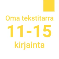 Oma tekstitarra 11-15 kirjainta - keltainen